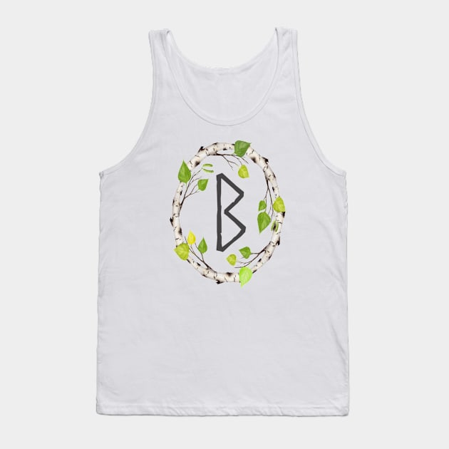 Berkana Elder Futhark Rune Tank Top by Time Nomads